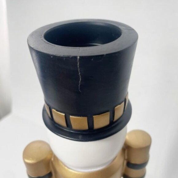 PartyLite Nutcracker Tealight Taper Candle Holder Gold Black Retired Collectible - Picture 8 of 10